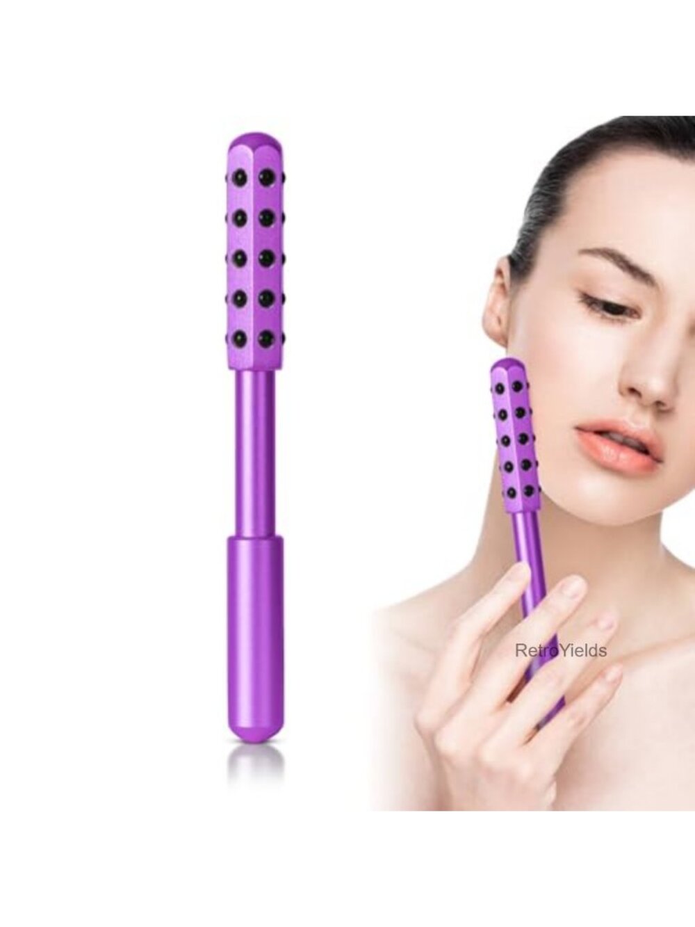 Germanium Stone Facial Roller Uplifting Massaging Beauty Roller Skin Care Tool